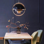 Danish Iron And Glass Pendant Light in Gold or Chrome
