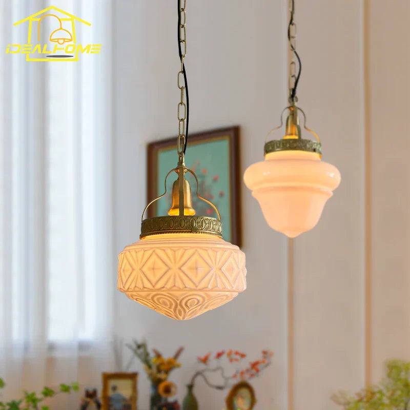 DecorBites™ Gold Lustre Glass Pendant Light LED E14 for Restaurant Bar Bedroom