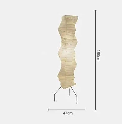 مصباح أرضي من ورق الأرز الياباني من DecorBites™ بتصميم فوانيس وابل سابي عصري