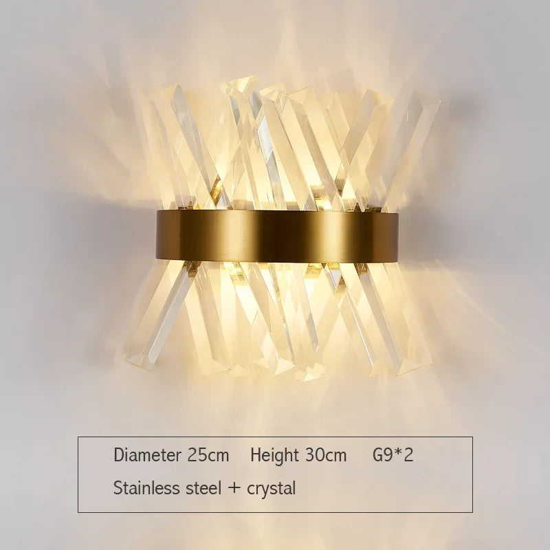 أضواء جدارية كريستالية ذهبية LED DecorBites™ لغرفة النوم وغرفة المعيشة وديكور المنزل