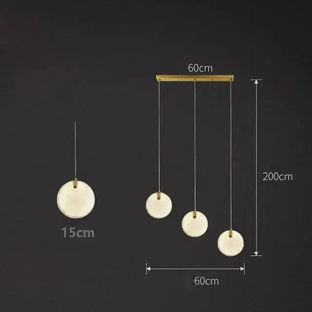 Nordic Marble Pendant Light With Polished Copper Finish