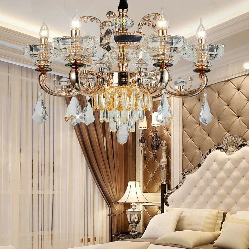 DecorBites™ Crystal Candle Chandelier for Home Living Room Dining Bedroom
