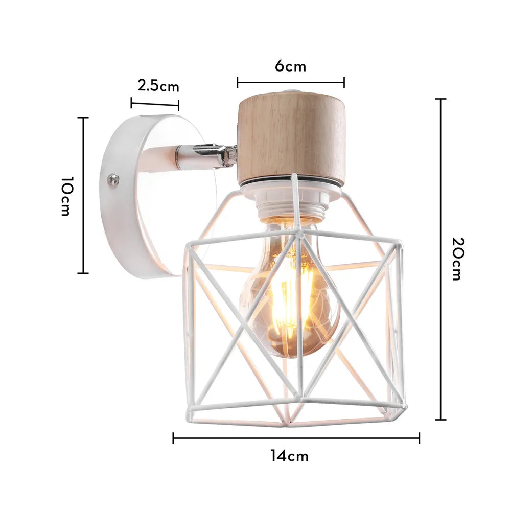 DecorBites™ Iron Wood LED Wall Lamp for Indoor Home Decoration