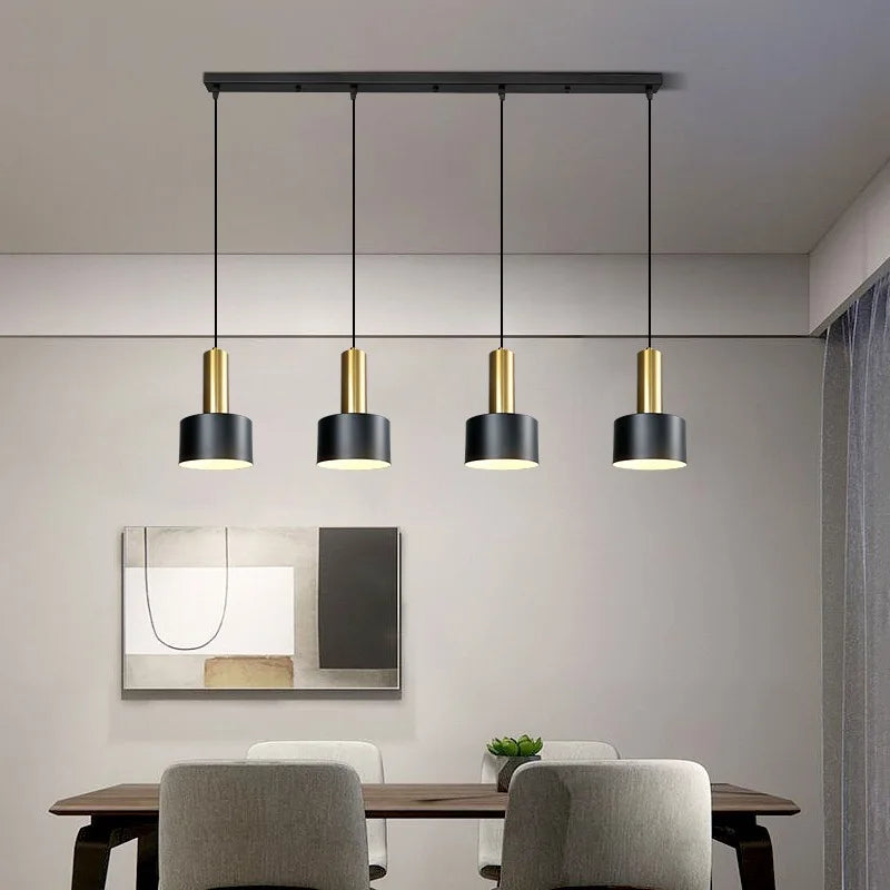 Nordic White Metal Pendant Light in Brushed Nickel