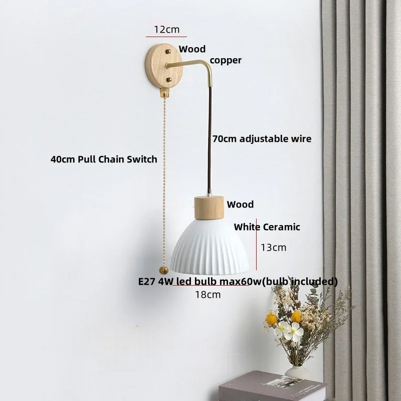 DecorBites™ Ceramic LED Wall Lamp Modern Wood Decor Stair Light Fixtures