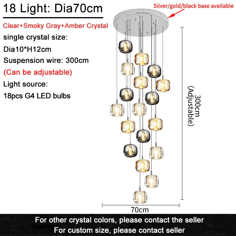 ثريا سقف كريستال LED من DecorBites™ لغرفة المعيشة وغرفة النوم وغرفة الطعام والمطبخ