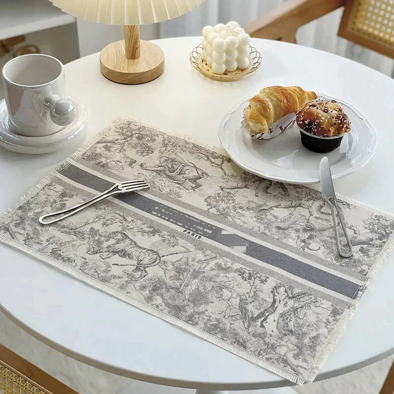DecorBites™ Cotton Linen Place Mat Set - Tableware Cushion for Kitchen Dining
