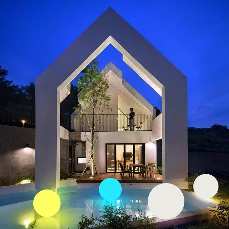 مصباح كروي LED من DecorBites™ للساحات والحدائق الخارجية - مصباح إضاءة للمناظر الطبيعية قابل لإعادة الشحن