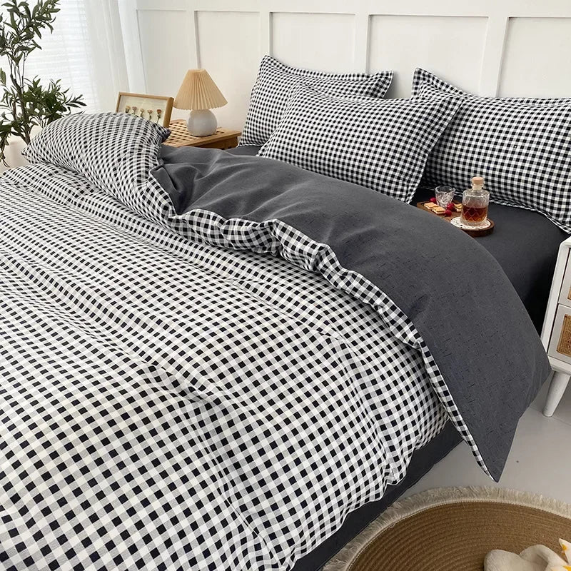 DecorBites™ 4-Piece Geometric Floral Quilt Cover Set for 1.5/1.8/2M Beds