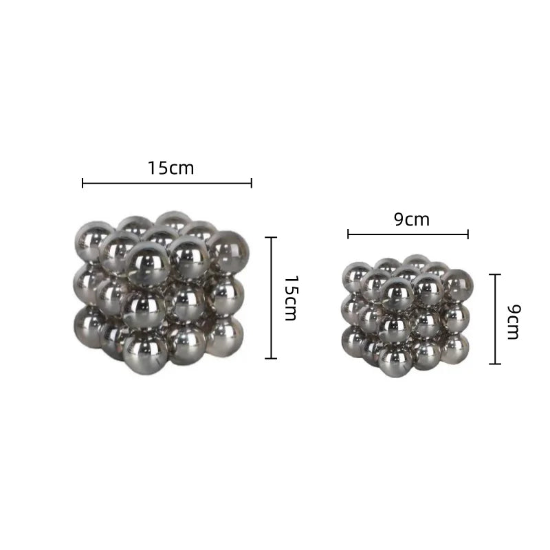DecorBites™ Geometric Crystal Glass Ball Stack Blocks Home Decoration