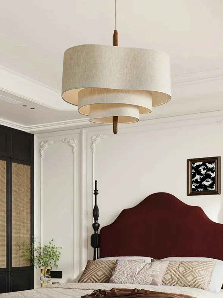 DecorBites™ ثريا قماش يابانية متدلية بتصميم عتيق لغرفة المعيشة، غرفة النوم، المطعم، الفندق