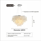 Modern Shell Pendant Chandelier in Gold or Chrome