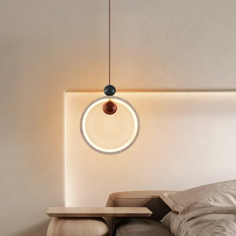 DecorBites™ Adjustable LED Pendant Light - Nordic Modern Yellow Travertine Marble Wood Fixture