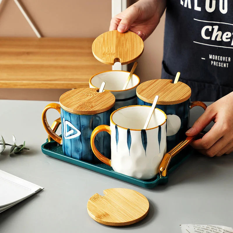 كوب DecorBites™ سيراميك ياباني مع ملعقة وغطاء