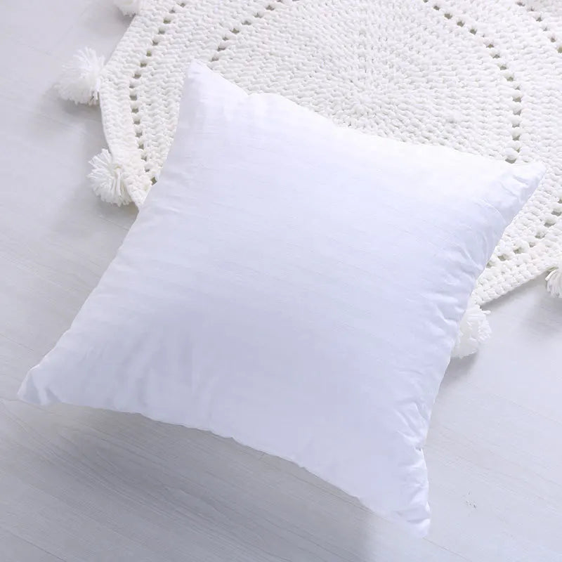 DecorBites™ Geometric Hand-Embroidered Tassel Pillowcase