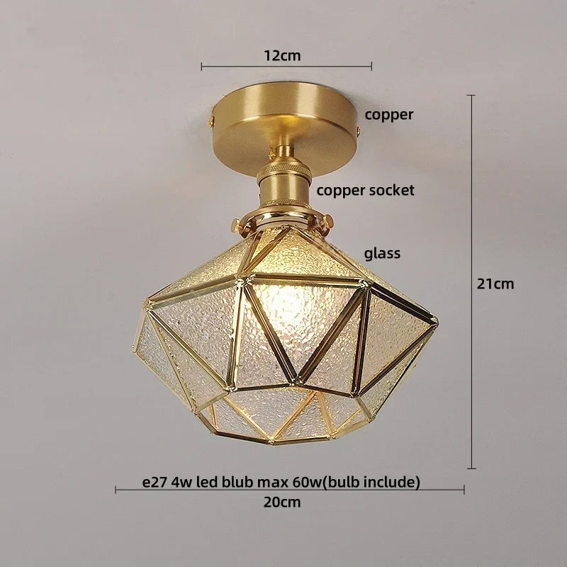 DecorBites™ Crystal Glass LED Ceiling Lamp Modern Luxury Interior Lighting Fixture