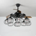 DecorBites™ Black Crystal LED Ceiling Fan Chandelier, 6/9 Heads, Remote Control, Reverse Motor