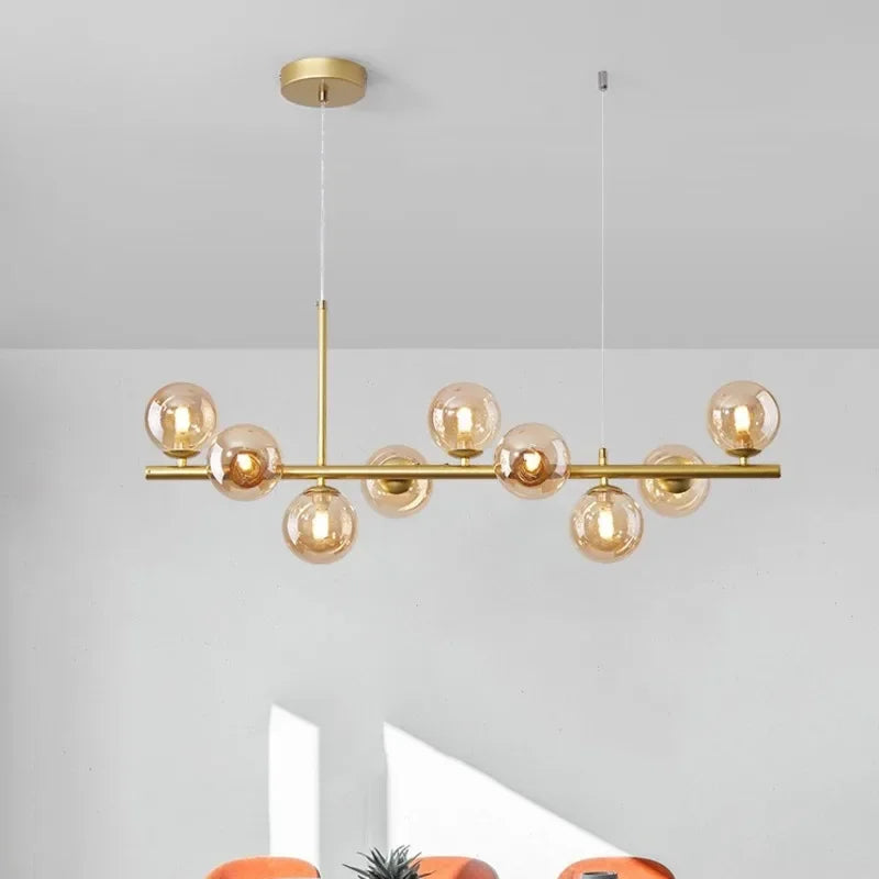 DecorBites™ 9-Light Black LED Pendant Chandelier for Modern Living Spaces