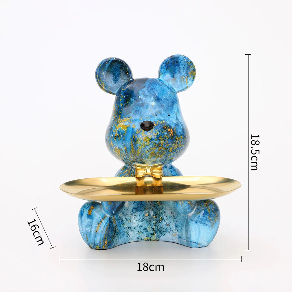 DecorBites™ Graffiti Bear Figurine Statue Key Shelf Decor - Modern Table Sculpture