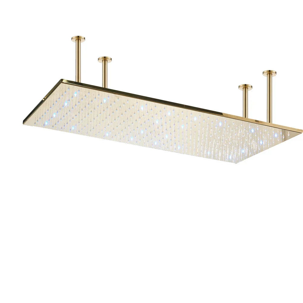 DecorBites™ 16"x32" LED Rainfall Shower Head - Color Changing Luxury Square Design