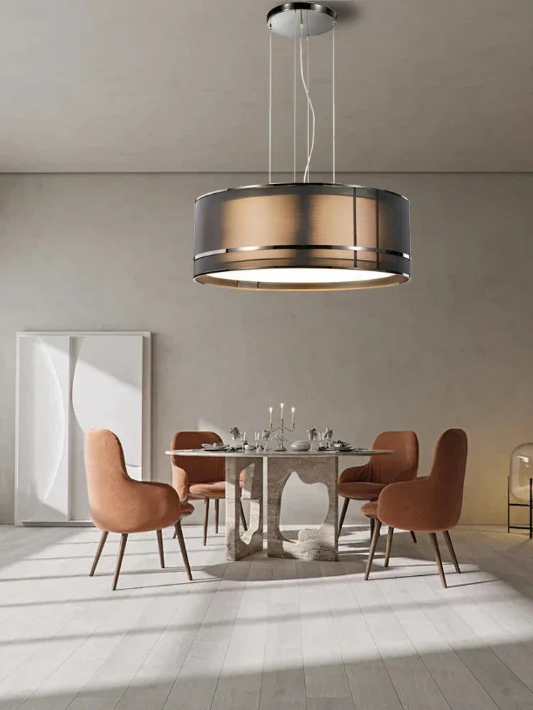 DecorBites™ Designer Fabric Ceiling Pendant Light | Luxury Round Hanging Lamp