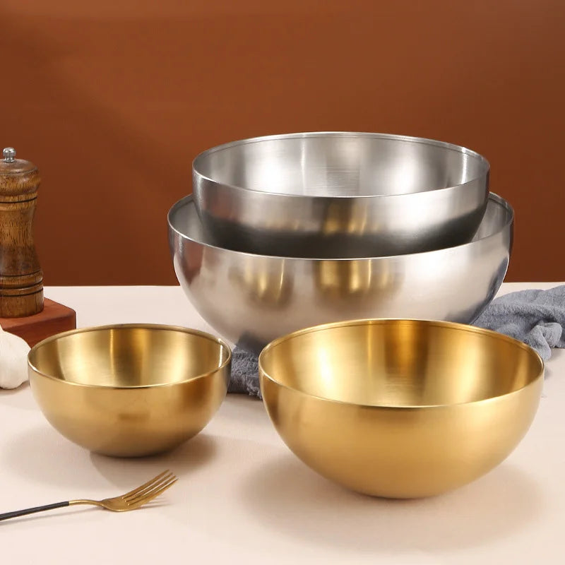 DecorBites™ Stainless Steel Mixing Bowls Set for Soup Salad Noodle Ramen Rice