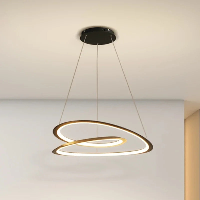 ثريا Kepler LED مستديرة من DecorBites™ لديكور غرفة المعيشة، مصباح معلق أبيض