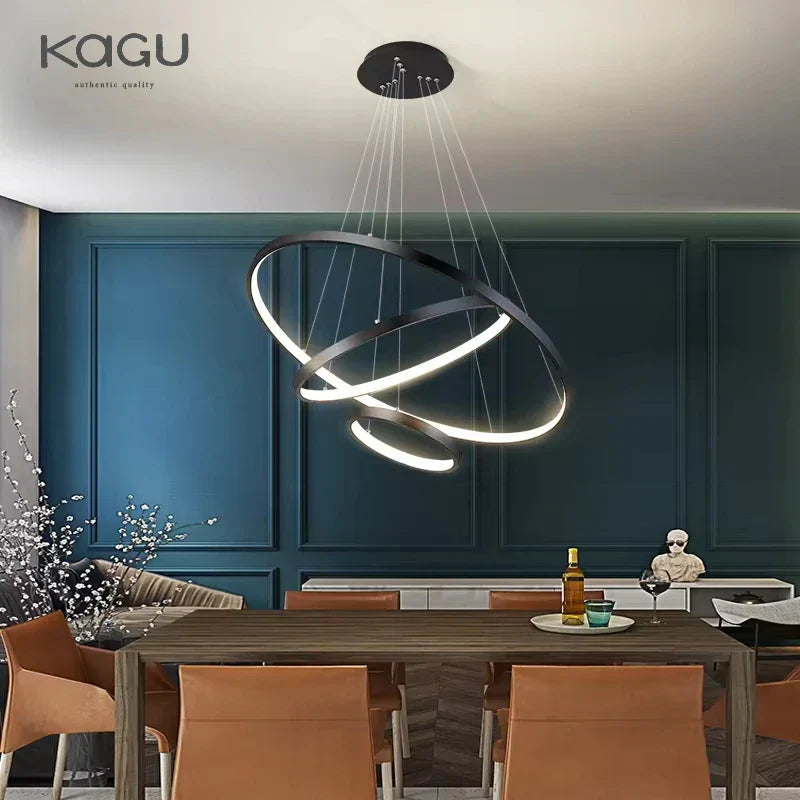 DecorBites™ ثريا سقف دائرية معلقة بإضاءة LED للمنزل العصري إضاءة داخلية