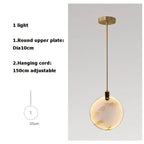 Nordic Marble Pendant Light With Polished Copper Finish