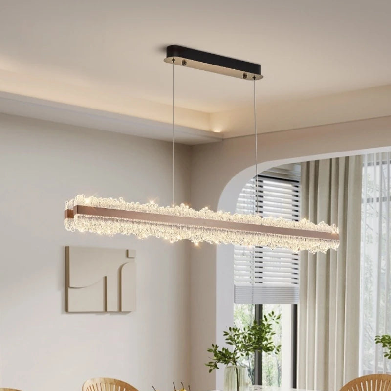 Nordic Linear Brushed Stainless Steel Pendant Light