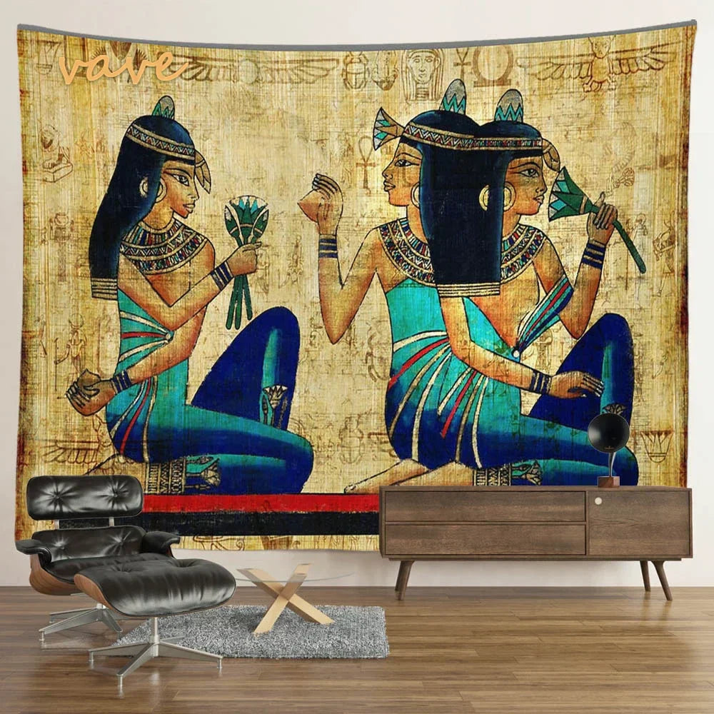 DecorBites™ Egyptian Mandala Tapestry Wall Hanging for Bohemian Hippie Room Decor