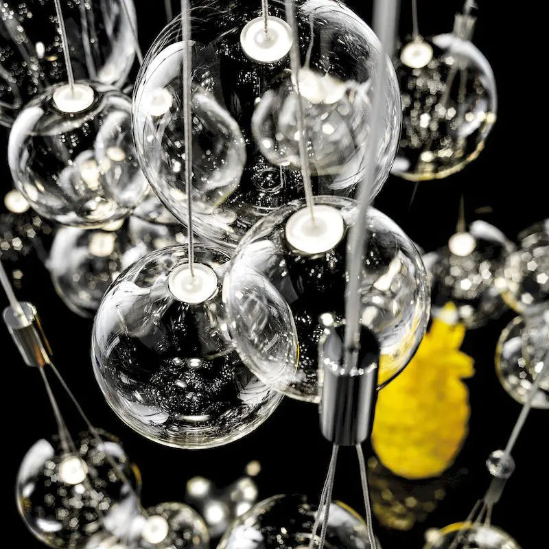 DecorBites™ Glass Ball LED Pendant Chandelier for Modern Spaces