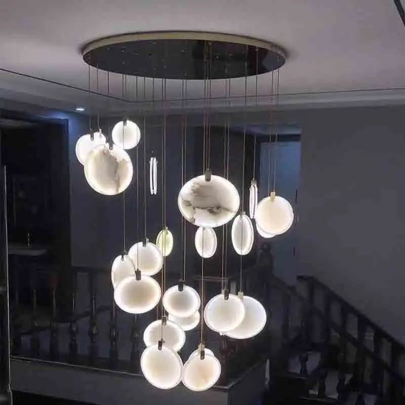 Nordic Marble Pendant Light With Polished Copper Finish