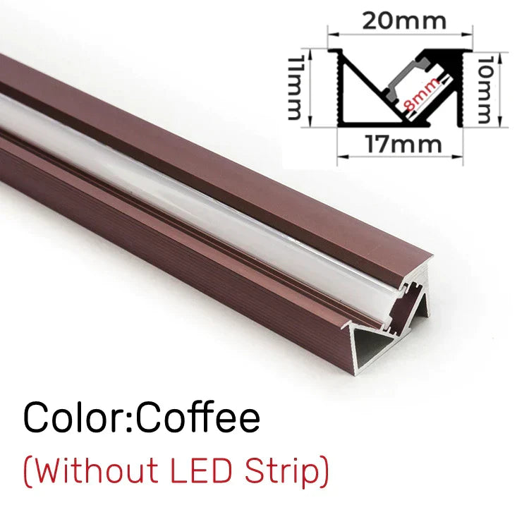 DecorBites™ Invisible LED Aluminum Profile with Milky Cover for Cabinet Shelf Lighting