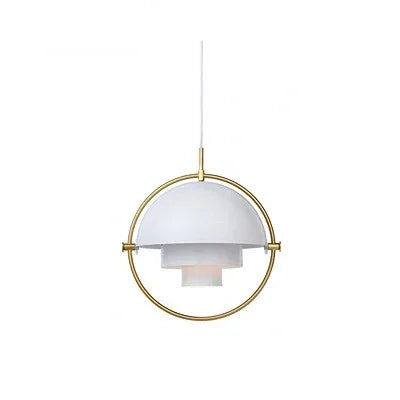 Danish Iron And Glass Pendant Light in Gold or Chrome