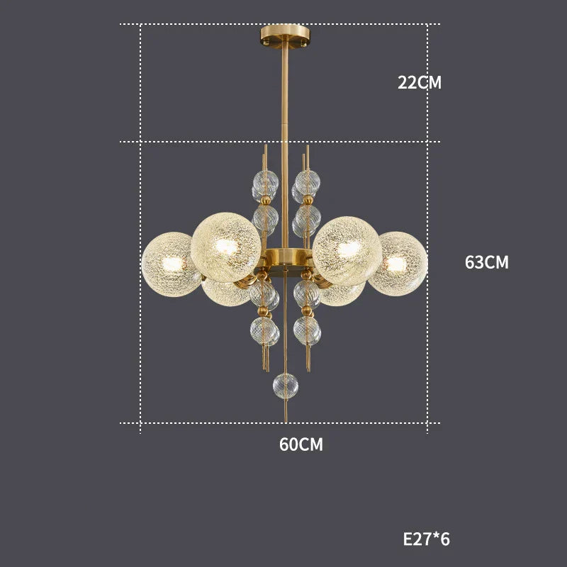 ثريا الفقاعات الذهبية والكروم من DecorBites™: مصابيح معلقة تريند 2025 لغرفة المعيشة