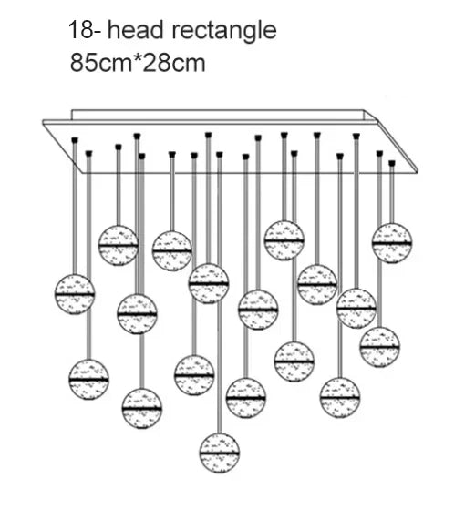 DecorBites™ Crystal Ball Chandelier: Stylish Meteor Shower Lighting for Restaurant, Bar, and Home