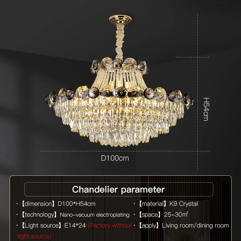 DecorBites™ Crystal Chandelier: Modern Nordic Luxury for Living Room, Dining Room, Bedroom