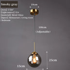 Modern Luxury Metal Chandelier Nordic Creative LED Glass Pendant Lamp Living Room Dining Room Bedside Simple Small Hanging Lamp