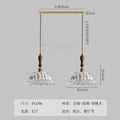 DecorBites™ French Ins Walnut Brass Glass Pendant Lights LED E27 for Kitchen Island Restaurant