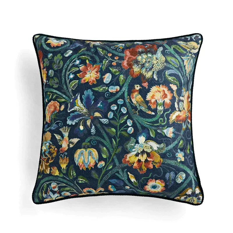 DecorBites™ Circus Retro Throw Pillow Cover with Tassels 45x45 Eclectic Home Decor