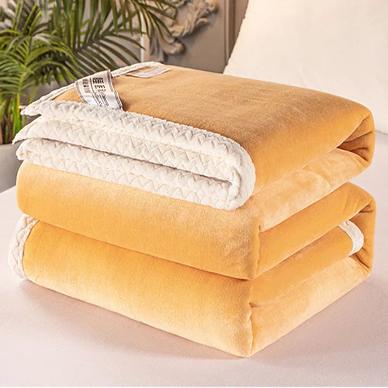 DecorBites™ Double-Layer Velvet Sofa Blanket: Luxuriously Warm & Skin-Friendly
