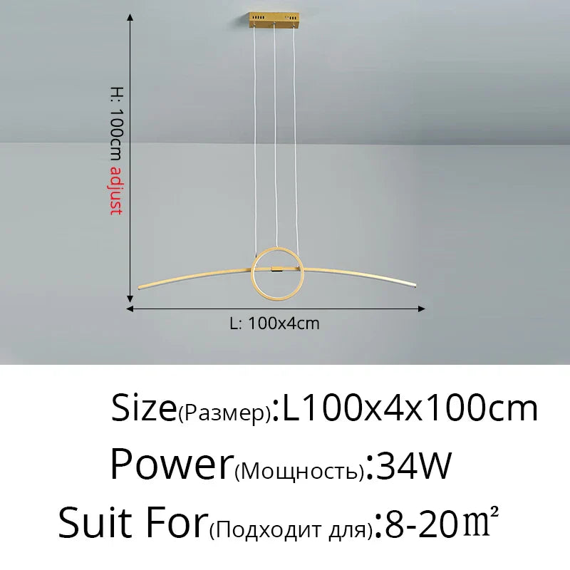 Lustre de plafond à LED DecorBites™ : Éclairage moderne et minimaliste pour table de cuisine et salle à manger