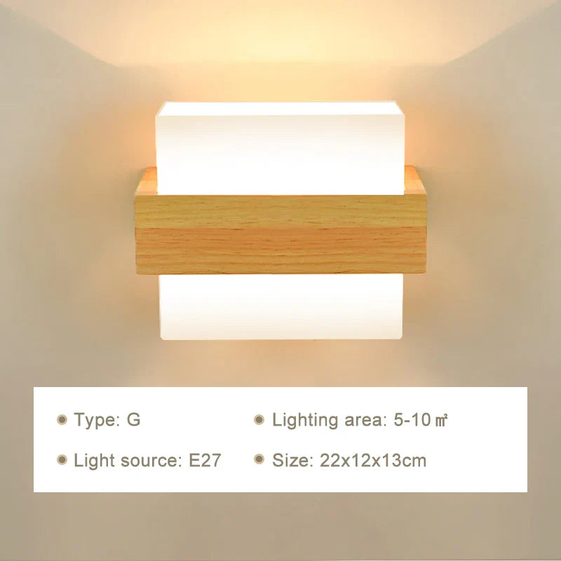 DecorBites™ LED Wooden Wall Lamp for Modern Bedroom Decor
