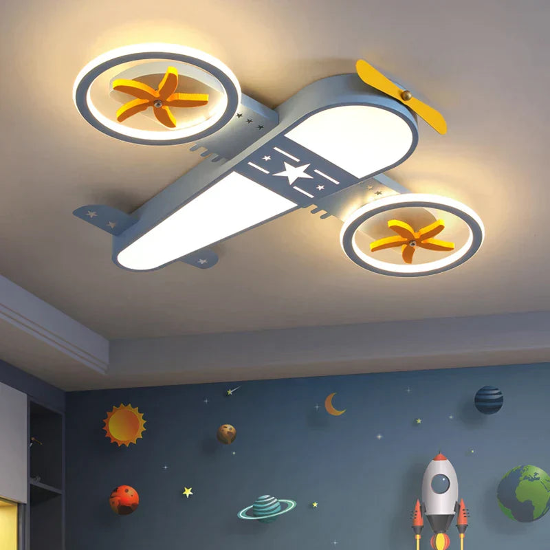 مصابيح سقف DecorBites™ Kids Airplane، مصباح LED قابل للتعتيم بجهاز تحكم عن بعد