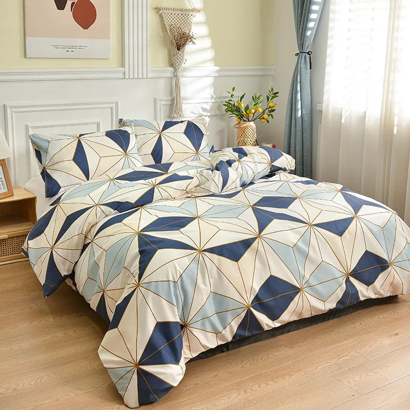 DecorBites™ Geometric Stripes Bedding Set: Duvet Cover, Bed Sheets, Pillowcases