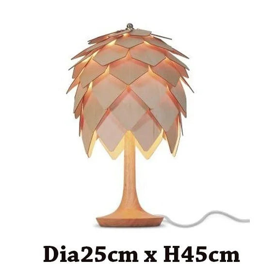 Nordic Oak Pinecone Wood Pendant Light