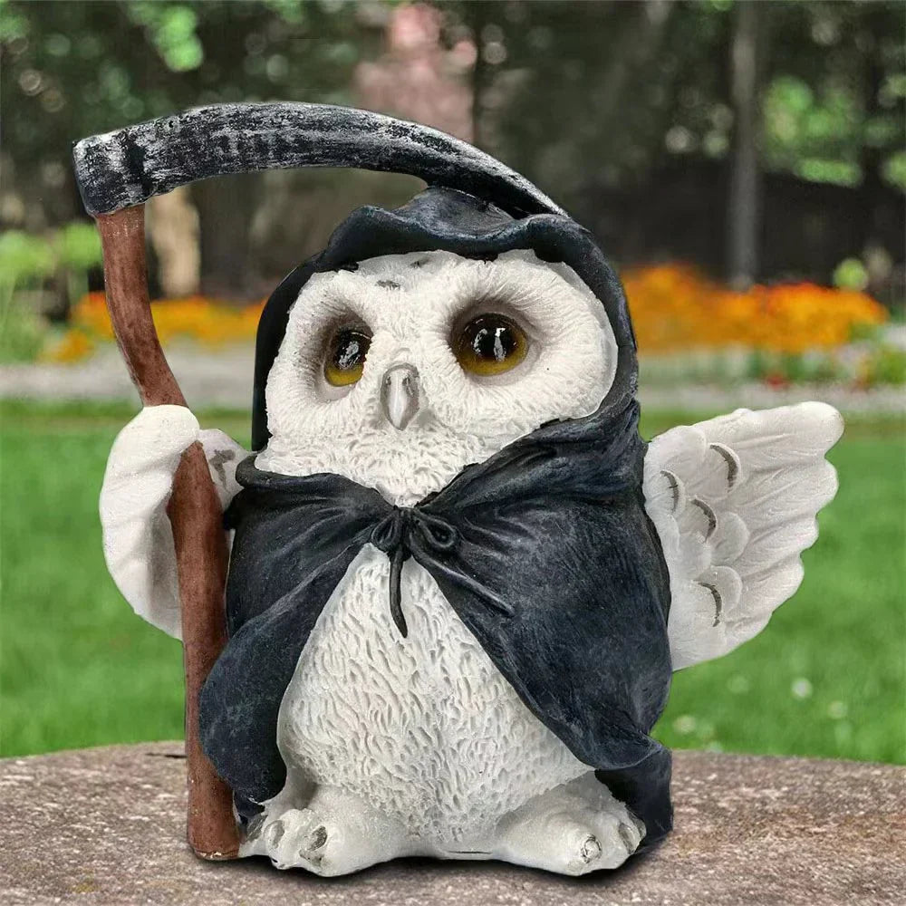 منحوتات ديكور بايتس™ Gothic Owl Reaper تماثيل جرائم قوطية لتزيين المنزل في الهالوين