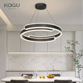 DecorBites™ Black White LED Ring Chandelier Pendant Lights for Home Indoor Decor