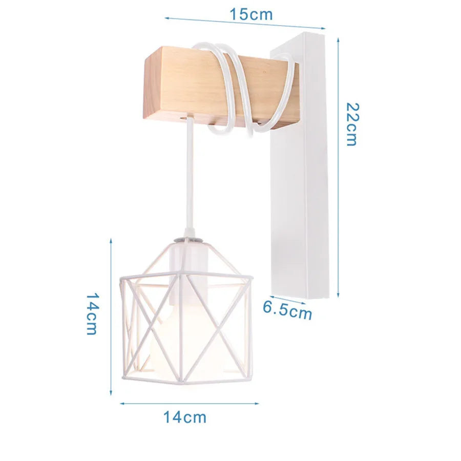 DecorBites™ Iron Wood LED Wall Lamp for Indoor Home Decoration
